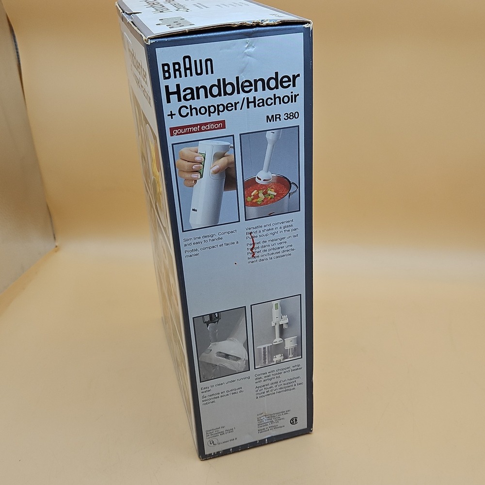 Braun Hand Blender + Chopper Gourmet Edition MR 380 New In Box Vintage NOS - Picture 6 of 8